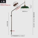 Axyaa Long Pole Swing Arm Wall Lamp LED E27 Gold/Black/Green Hotel Restaurant Hall