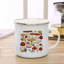 Axyaa Mushroom Enamel Coffee Mug with Handle - Creative Tea Water Cup Ideal for Travel