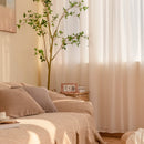 Axyaa White Tulle Sheer Curtains for Living Room Decor