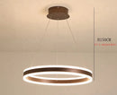 Axyaa LED Circular Chandelier: Dimmable Pendant Lamp for Dining Room, Living Room, Kitchen.