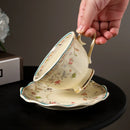 Axyaa Floral Vine Ceramic Coffee Cup & Saucer Set