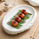 Axyaa Rock Texture Fish Oval Plate Set Molecular Cuisine Tableware