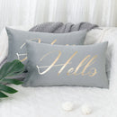 Axyaa Sunshine Velvet Gilded Pillowcase Cojines, English Letter Simple Polyester Cushion Cover