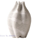 Axyaa Ceramic Dot Pattern Vase Hollow Out Handmade Abstract Geometric Home Decor