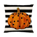 Axyaa Halloween Linen Pillowcase Set, Ghost & Witch Print Throw Pillow Cover