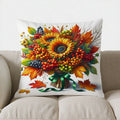 Axyaa Autumn Fence & Pumpkins Decor Pillow Cover