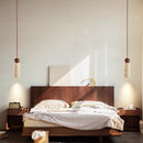 Axyaa Travertine Stone Cylinder LED Pendant Lights for Home Bedside Decor