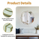 Axyaa Golden Rim Flower Accent Mirror for Modern Decor - Large Wall Mirror
