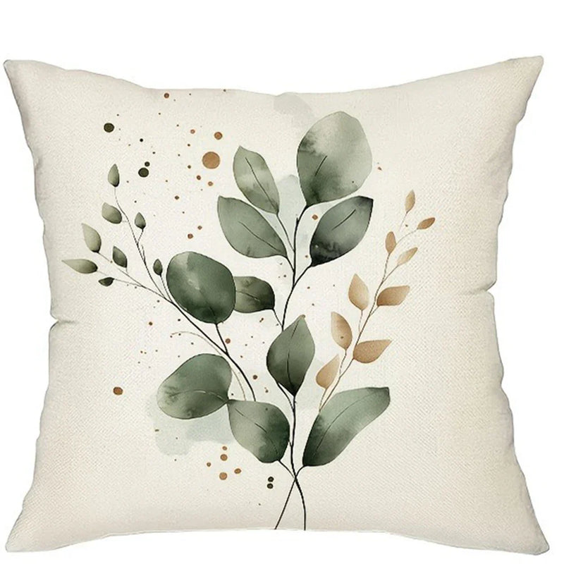 Axyaa Floral Leaf Pattern Pillowcase: Modern Minimalist Home Decor