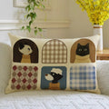 Axyaa Cartoon Cat Retro Cushion with Core Pillow