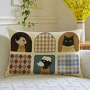 Axyaa Cartoon Cat Retro Cushion with Core Pillow