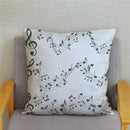 Axyaa Cartoon Sheet Music Printed Cushion Cover for Bedroom and Living Room