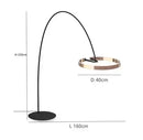Axyaa Luxury Fishing Lamp: Circular Vertical Floor Lamp for Living Room & Bedroom