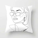 Axyaa Abstract Art Couple Portrait Pillow Cover 45X45CM