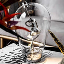 Clear Glass Table Lamp USB Charging Warm Light 3000K Axyaa Bedroom Desk Light