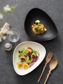 Axyaa Triangular Ceramic Salad Bowl, Microwave Safe & Creative Fruit Tableware