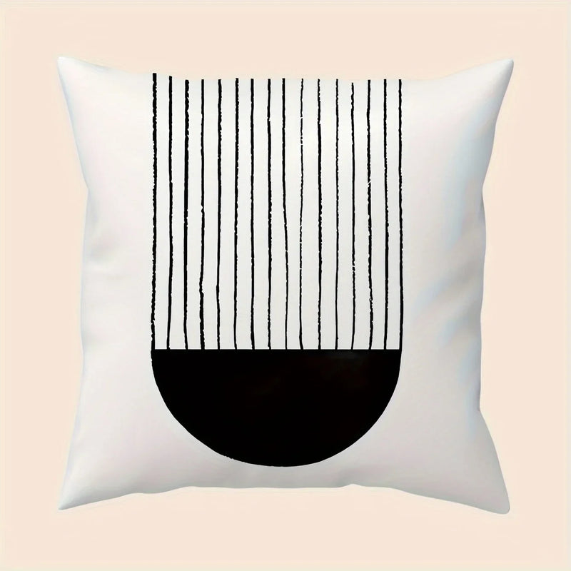 Axyaa Minimalist Round Printed Pillowcase Cover