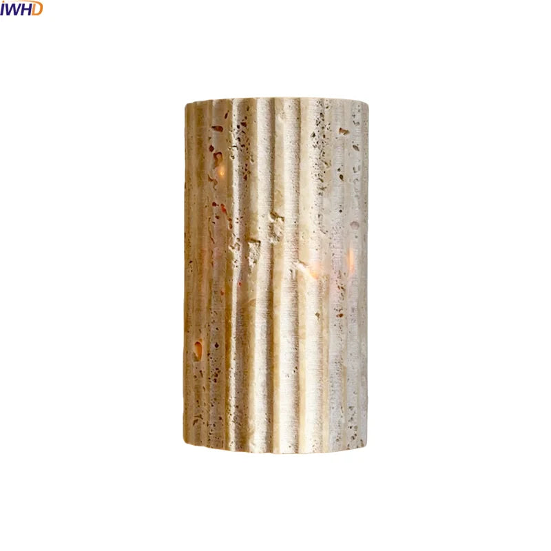 Axyaa Yellow Travertine LED Wall Lamps - Nordic Modern Stair Light Fixtures