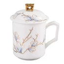Axyaa Blue Orchid Espresso Cup Set Bone  Ceramic Tea Thermal Mug