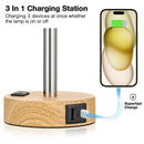 Axyaa Dimmable Cylindrical Bedside Table Lamp with USB Charging