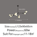 Axyaa Modern Glass Ball Molecular LED Ceiling Chandelier for Home Lighting