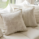 Axyaa Beige Throw Pillow Cover 45X45 - Cojines Decorativos Para Sofa - Plush Cushion Covers