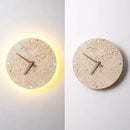 Axyaa Round Yellow Stone Wall Light, Wabi Sabi Style Home Decor for Bedroom & Living Room
