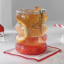 Axyaa Vintage Ripple Glass Cups for Coffee, Juice, Wine - Set of 2