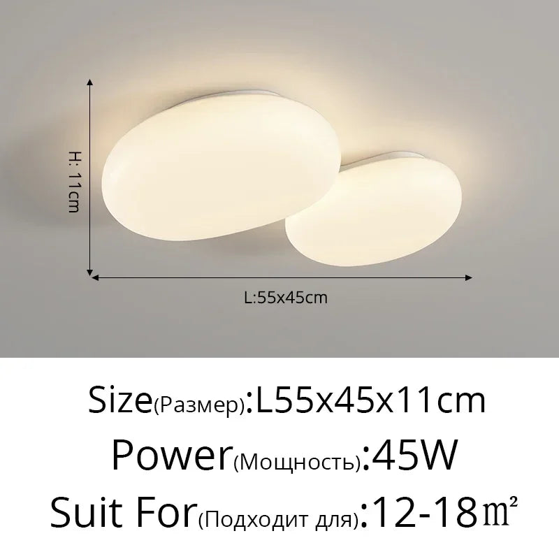 Axyaa Nordic LED Cream Ceiling Lamp for Modern Spaces