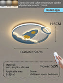 Axyaa Kid's Room Ceiling Light - Whale & Rocket Design
