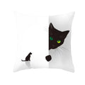 Axyaa Black Cat Pumpkin Cushion Cover 45x45 cm - Home Decor Funny Printed Pillow Case