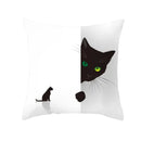 Axyaa Black Cat Pumpkin Cushion Cover 45x45 cm - Home Decor Funny Printed Pillow Case