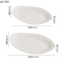 Axyaa Ceramic Oval Plate for Steak, Salad, Sushi, Dessert - Restaurant Molecular Cuisine