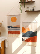 Axyaa Bohemian Fringed Vertical Tapestry Wall Hanging - Aesthetic Home Decor