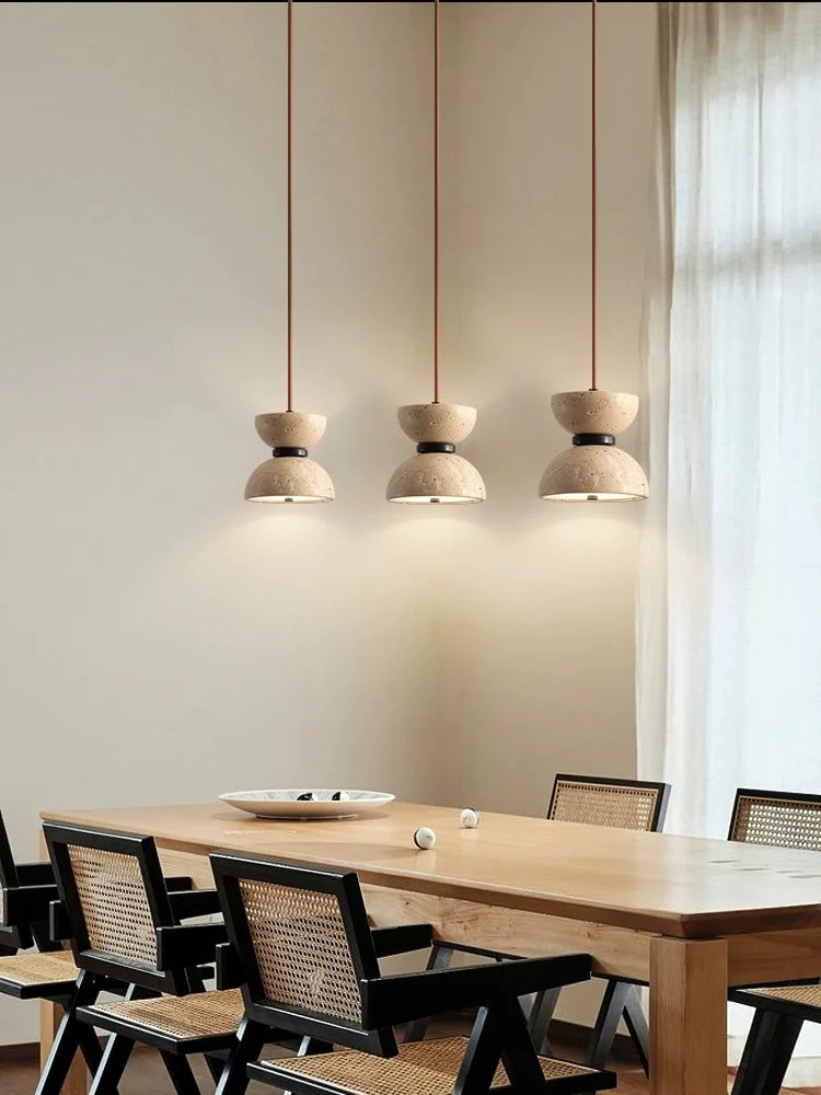 Axya Stone Line LED Pendant Chandelier for Bedroom and Dining Room