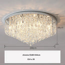 Axyaa Crystal Ceiling Lamp Steel LED Chandelier Lighting Fixtures Art Deco Style