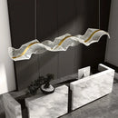 Axyaa Gold Wave Design Acrylic Pendant Chandelier for Modern Living Room Dining Kitchen