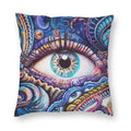 Evil Eye Black Art Cushion Cover Mystery Spirit Pillowcase by Axyaa