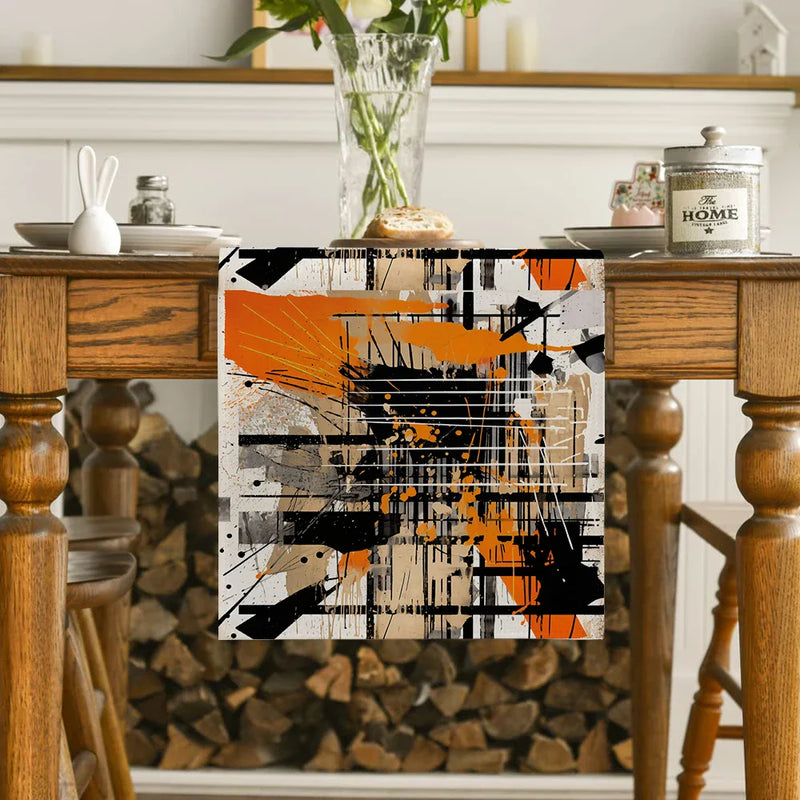 Geometric Lines Table Runner for Home Decor by Axyaa