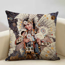 Axyaa Vintage African Indian Sexy Girl Women Oil Painting Cushion Cover