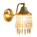 Axyaa Copper Crystal Wall Sconce: Elegant American Retro Style for Bedroom and Living Room
