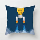 Cartoon Spacecraft Astronaut Rocket Pillowcase for Home Decor - Axyaa