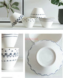 Axyaa Ceramic Tableware Set: Salad, Noodle, Dessert, Breakfast, Rice Bowls for Household