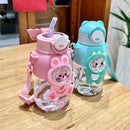 Axyaa Dinosaur Kids Straw Water Bottle