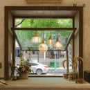 Axyaa Clear Glass LED Pendant Light, Copper Nordic Hanging Lamp for Home Decor