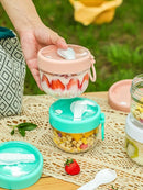 Axyaa Breakfast Cup Set with Spoon, Yogurt Bowl, Milk Cup, and Salad Cup