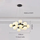 Axyaa White Glass Ball Black Gold Chandelier Bubble Hanging Lights