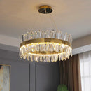 Axyaa Modern LED Crystal Chandelier in Gold Chrome for Luxury Home Decor