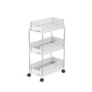 Axyaa Tiered Space-Saving Mobile Storage Rack with Wheels, Large Capacity Organizer
