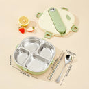 Axyaa Stainless Steel Lunch Box Set with Compartments - Portable and Leak-proof